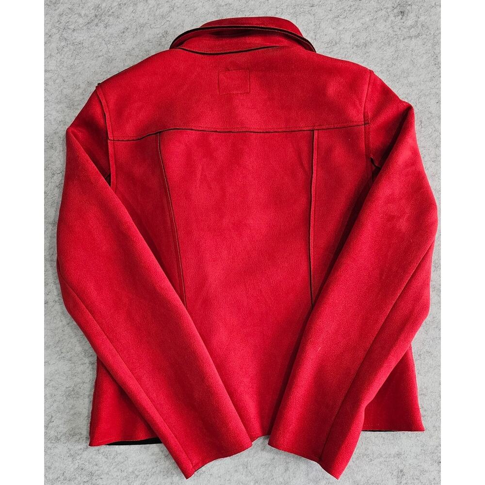Kut From The Kloth Jacket Faux Suede, Moto, Red, Zippers, Womens Sz M NWT, New - Picture 4 of 10